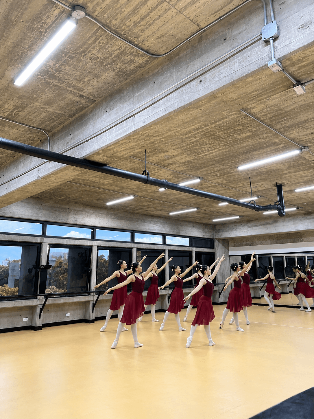Clase de ballet en grupo
